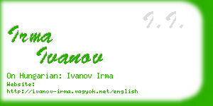 irma ivanov business card